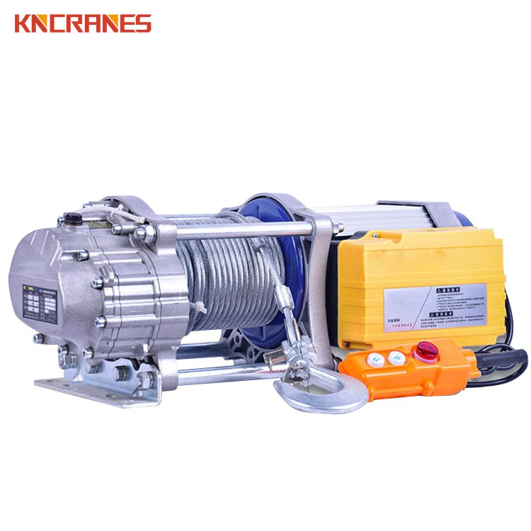 Low Noise Aluminum Shell 110v 220v 380v 440v Volts 500kg 1500kg 1.5 2.5 3 Ton Wire Rope Mini Lift Hoist Electric Winch