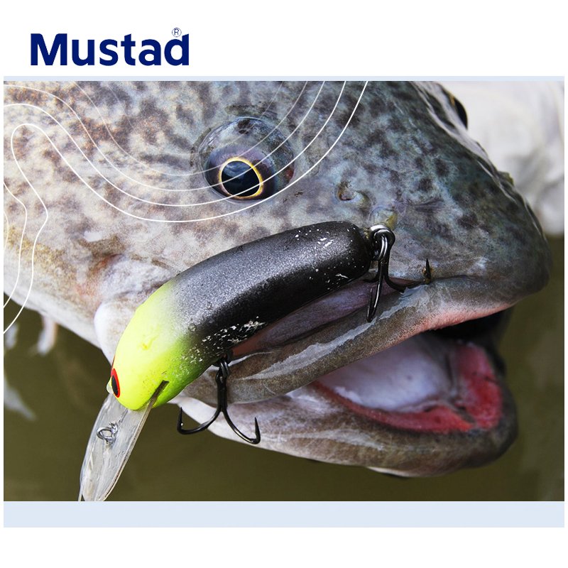 Wei Hai Mustad TG76 High Carbon Steel KVD Treble Strong Barbed Fishing Hooks