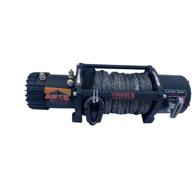 12V 12000lbs Auto Electric Winch with Synthetic Wire Rope