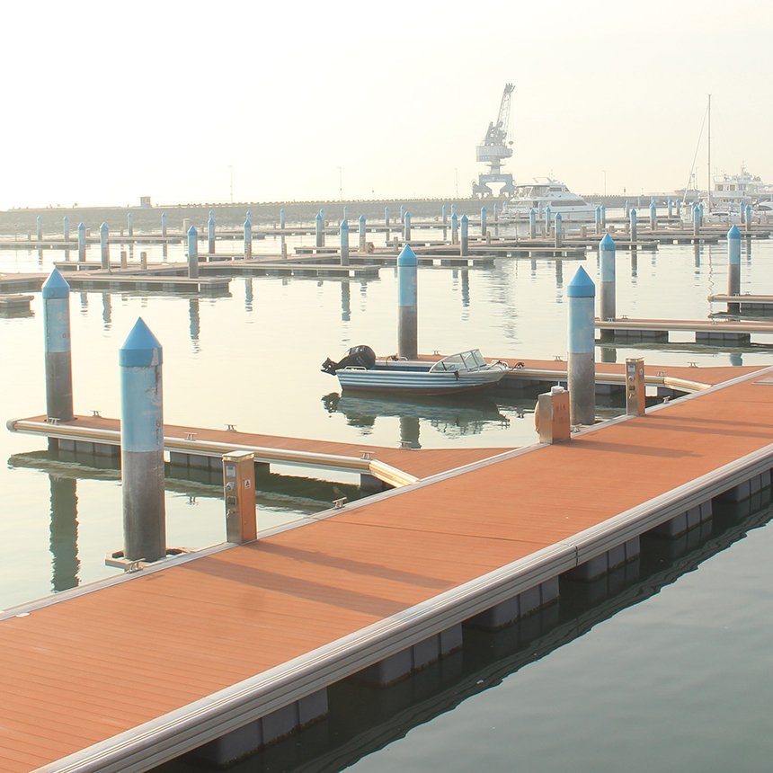 Aluminum Alloy Frame Pontoon Dock Bridge Platform Aluminum Marina Floating Boat Docks