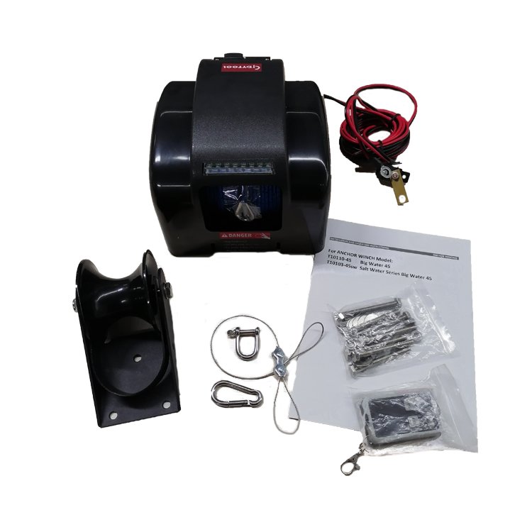 45lbs Fisher Boat Anchor Winch for Fresh Water Autodepoly Standard with Wireless Anchor Winches 12V Electric Anchor Winches AC45