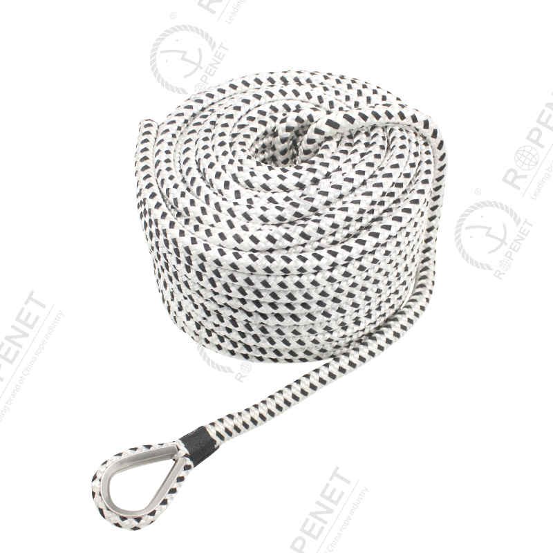 3/8 Inch Double Braid Nylon Rope With Anchor Boat Tow Rope