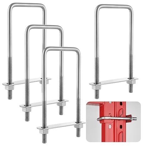 Square U-Bolt Stainless Steel U Clamp Bolts with Nuts and Frame Plates Sturdy for Boat Trailer Automobiles Trailer Ski Boat