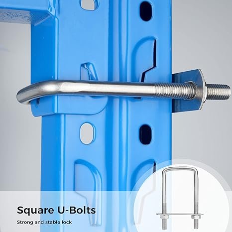 Square U-Bolt Stainless Steel U Clamp Bolts with Nuts and Frame Plates Sturdy for Boat Trailer Automobiles Trailer Ski Boat