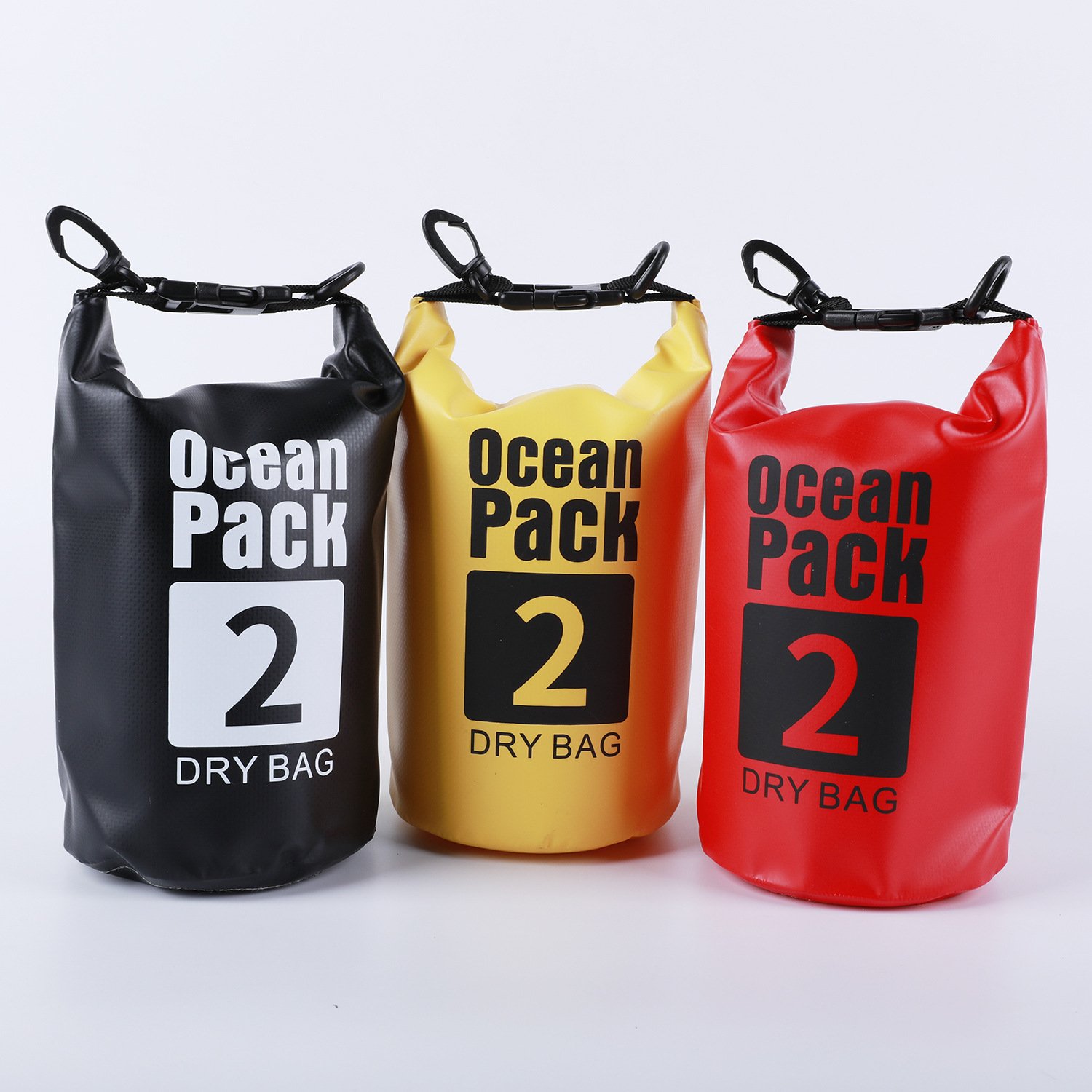 Waterproof Dry Gear Shell Pouch Outdoor Dry Bag 2L Mini Cylinder Anchor Compression Ocean Pack Sack Heavy Duty PVC Roll Top Bags
