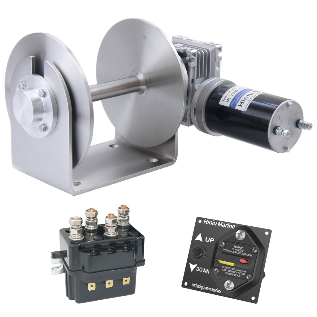 Marine Boat Yacht 316L Stainless Steel Drum Winch Anchor Winch 12V 600W/900W for Boats up to 8m / 26ft