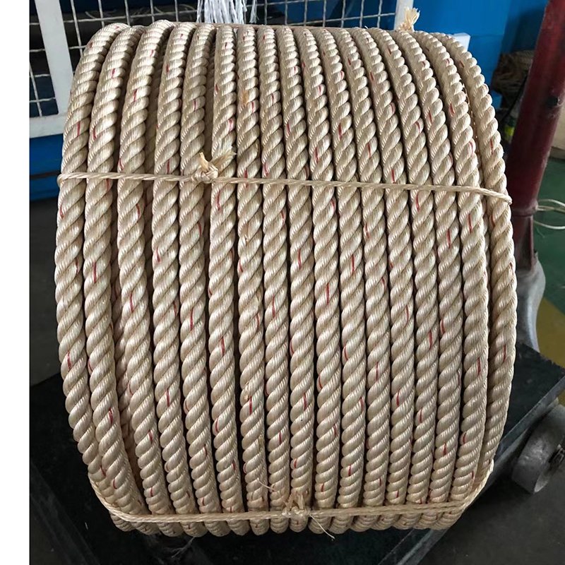 Factory Price Customized Diameter 28mm 3 Strands Twisted PE Rope Polyprophylene Fiber PP Danline for Fishing Rope