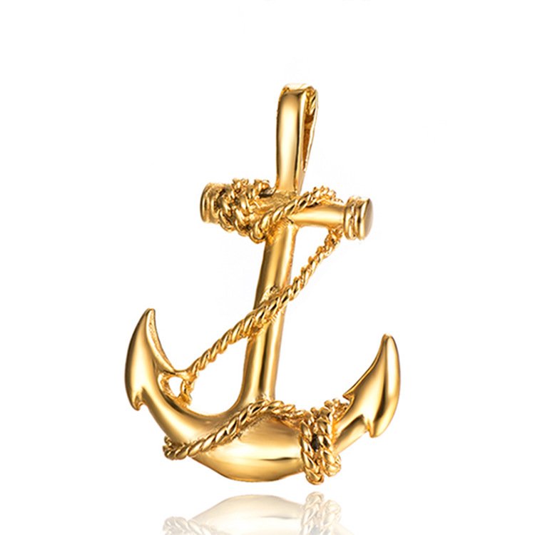 Titanium Steel Boat Cat Necklace Stainless Steel Pendant Creative Personality Cross Necklace
