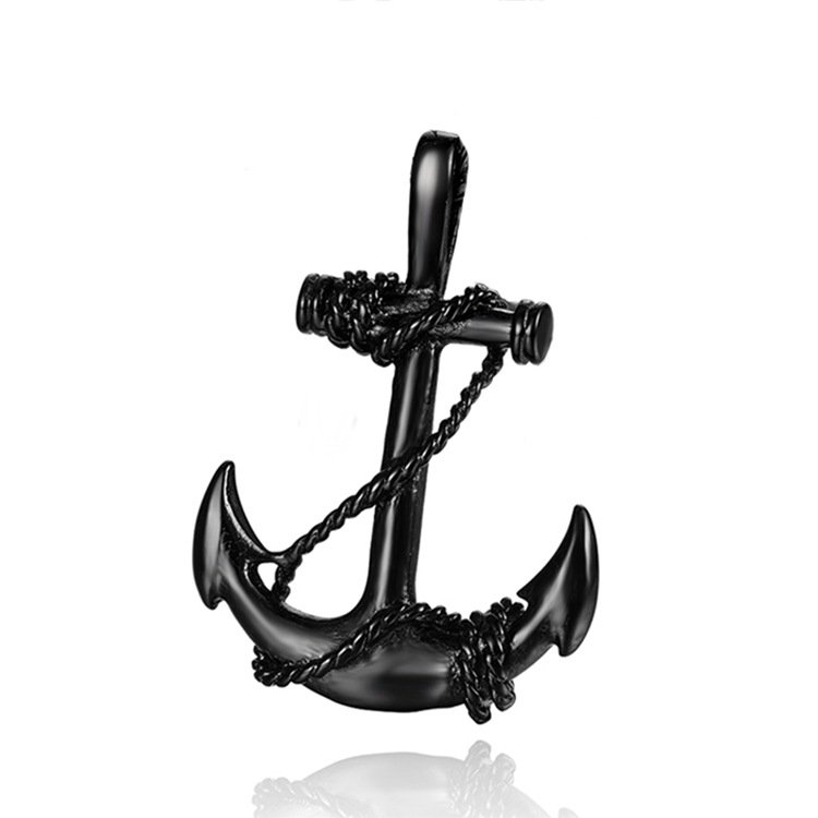 Titanium Steel Boat Cat Necklace Stainless Steel Pendant Creative Personality Cross Necklace