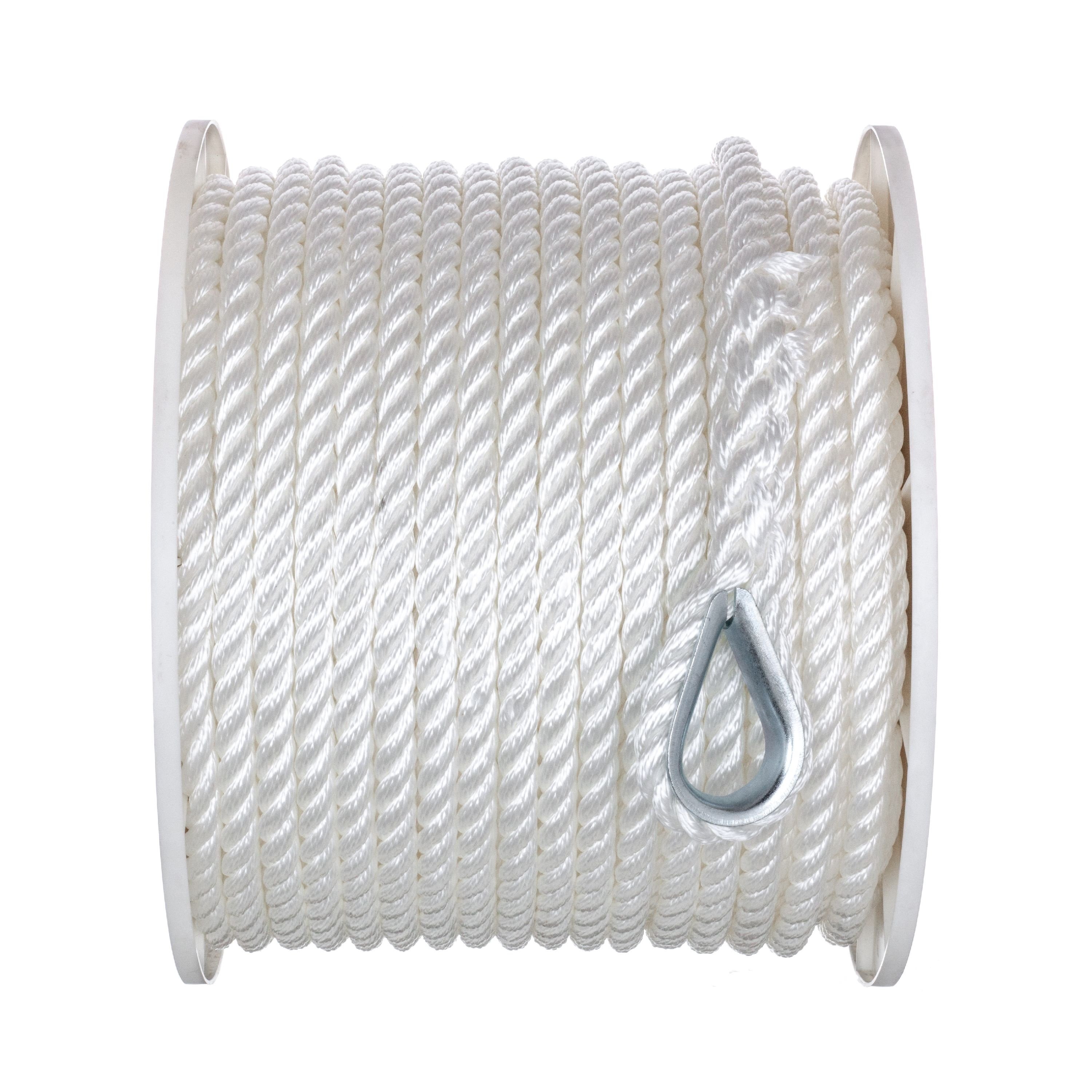 RIOOP ROPE Factory Price 3 Strands Twisted Nylon Polyester Anchor Cord Dock Line Marine Rope for Boat Mooring Yachting