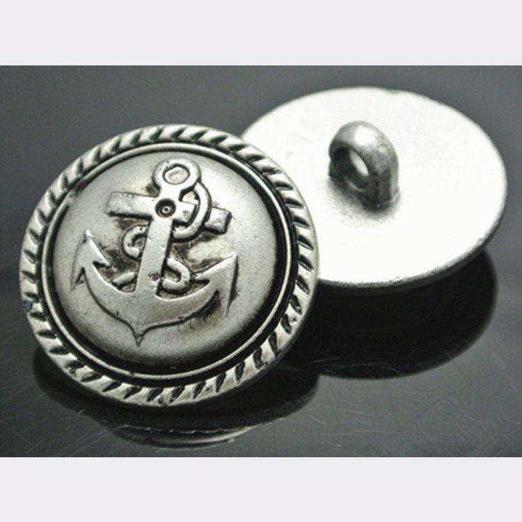 Plastic 12mm 18mm Vintage Style Boat Anchor Ww2 Hand Sewing Plastic Shank Buttons for Clothing