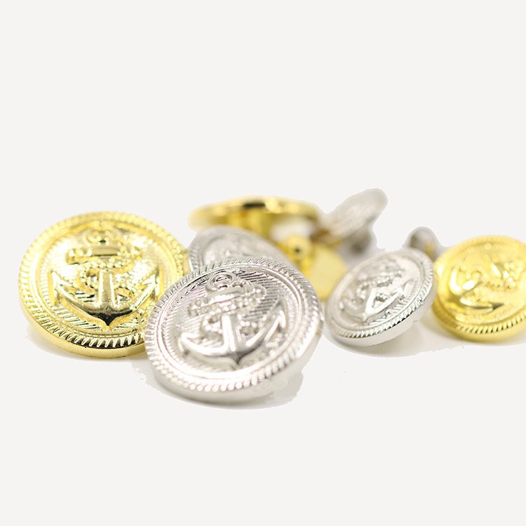 Plastic 12mm 18mm Vintage Style Boat Anchor Ww2 Hand Sewing Plastic Shank Buttons for Clothing