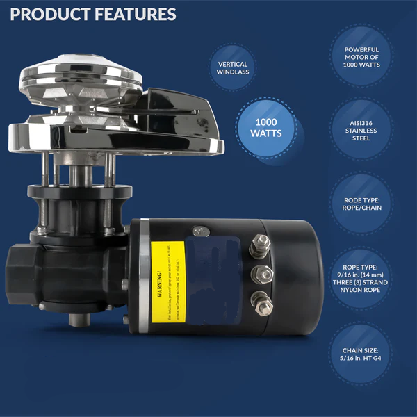POWER MARINE Oem Odm Horizontal 24v 12v Boat Capstan Winch Sail Boat Electric Boat Anchor Winch
