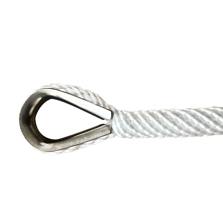 10mm 16mm Yacht Rope PP Multifilament Solid Braided Rope Dock Boat Anchor Line with Hook Thimble