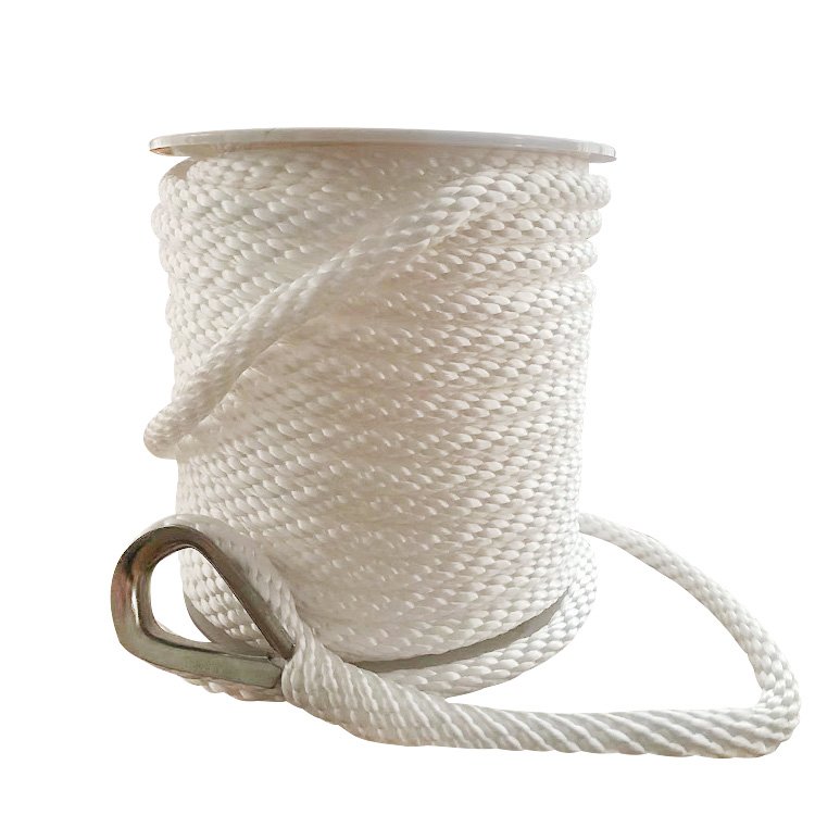 10mm 16mm Yacht Rope PP Multifilament Solid Braided Rope Dock Boat Anchor Line with Hook Thimble