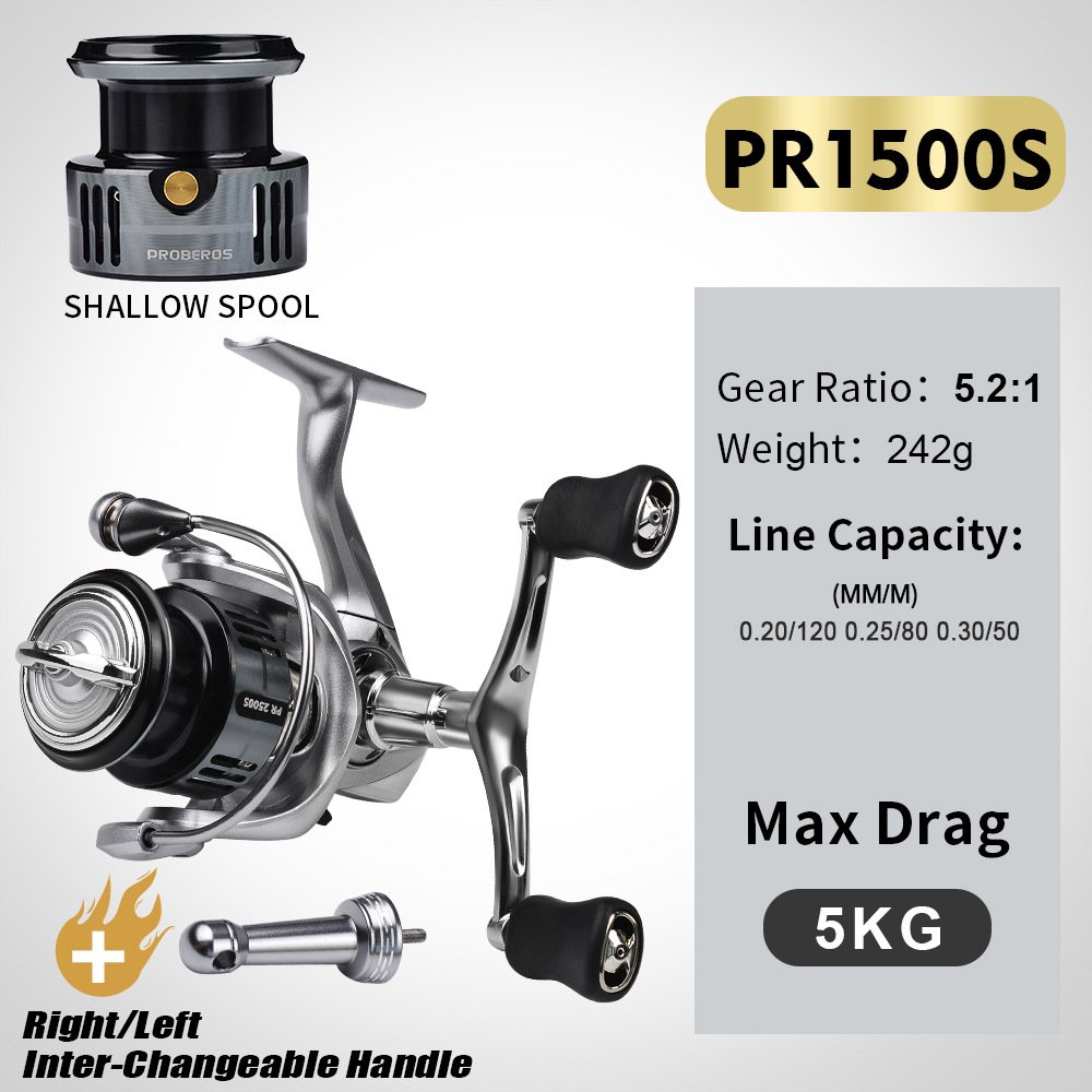 7+1BB Left Right Interchangeable Double Handles Spinning Fishing Reel Casting Trout Spinning Reel for Saltwater Fishing