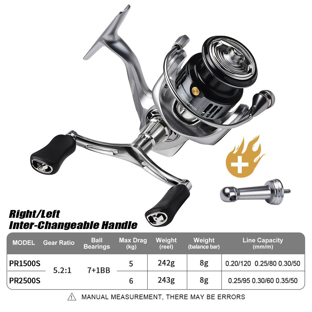 7+1BB Left Right Interchangeable Double Handles Spinning Fishing Reel Casting Trout Spinning Reel for Saltwater Fishing