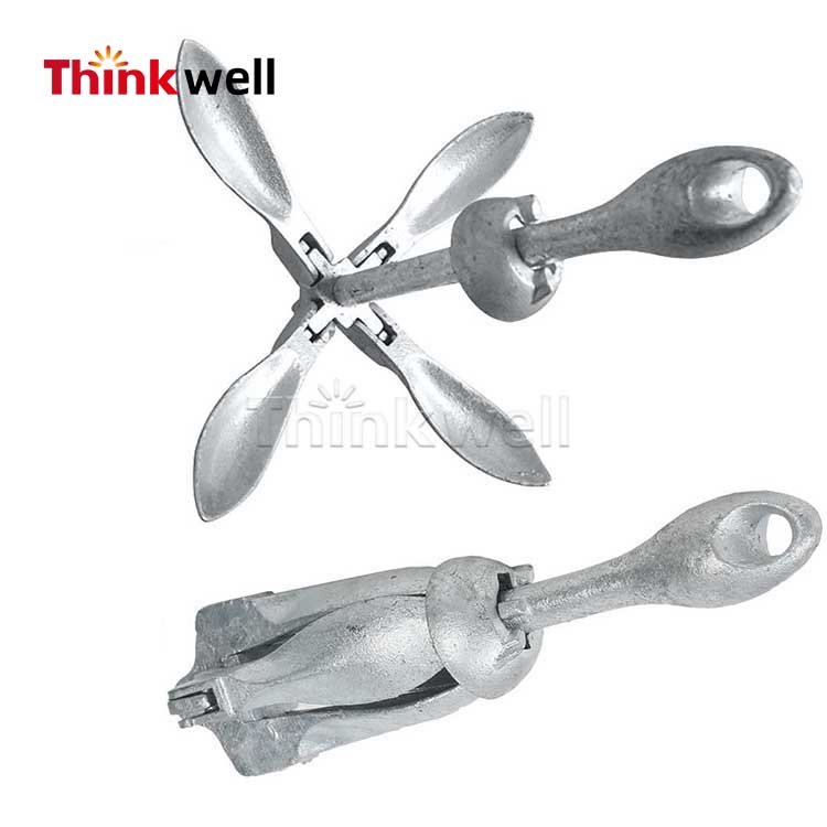 Wholesales 3.3lbs Sleeve Galvanized Stainless Steel Folding Grapnel Boat Spiral Anchor Bolt