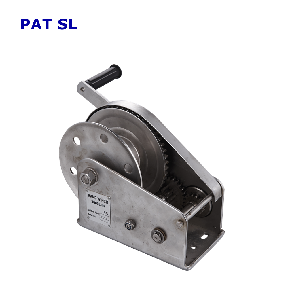 High Quality PAT SL 2600LBS Brake Hand Winch Stainless Steel 304 Marine Pulling Winch for Sea Boat Anchor Winch