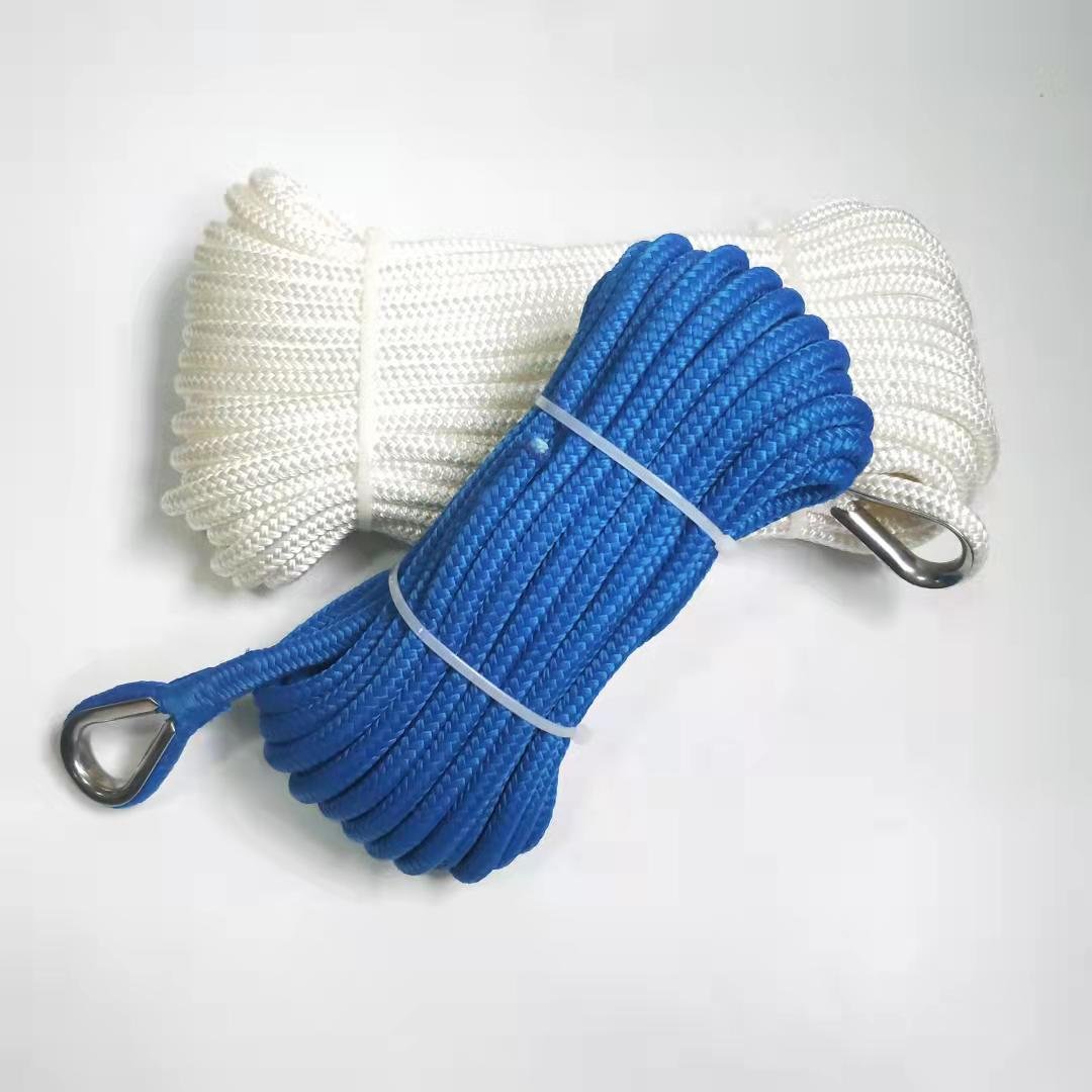 White and Black Blue 12 14 16 18 mm * 200 220 m Braided Polyester Rope for Yacht Halyard , Low Elongation, Fishing Trawling