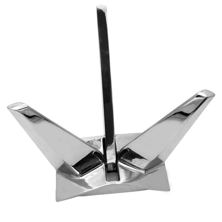 LARIN Marine Boat N Type Balanced High Holding Power AISI 316 Stainless Steel High Polished Mirror Pool Anchor for Yacht
