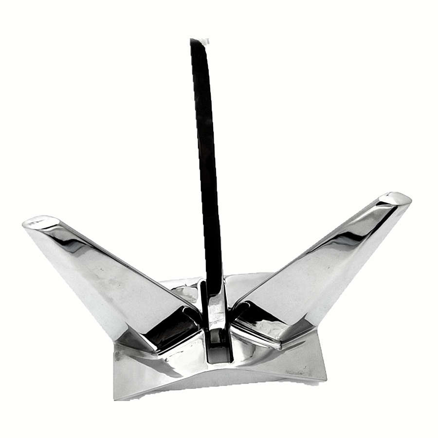 LARIN Marine Boat N Type Balanced High Holding Power AISI 316 Stainless Steel High Polished Mirror Pool Anchor for Yacht