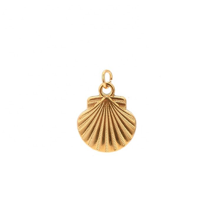 Wholesale Beach Party Ocean Pearl Series DIY Pendant Fishtail Shell Conch Boat Anchor Stainless Steel Necklace Pendant for Women
