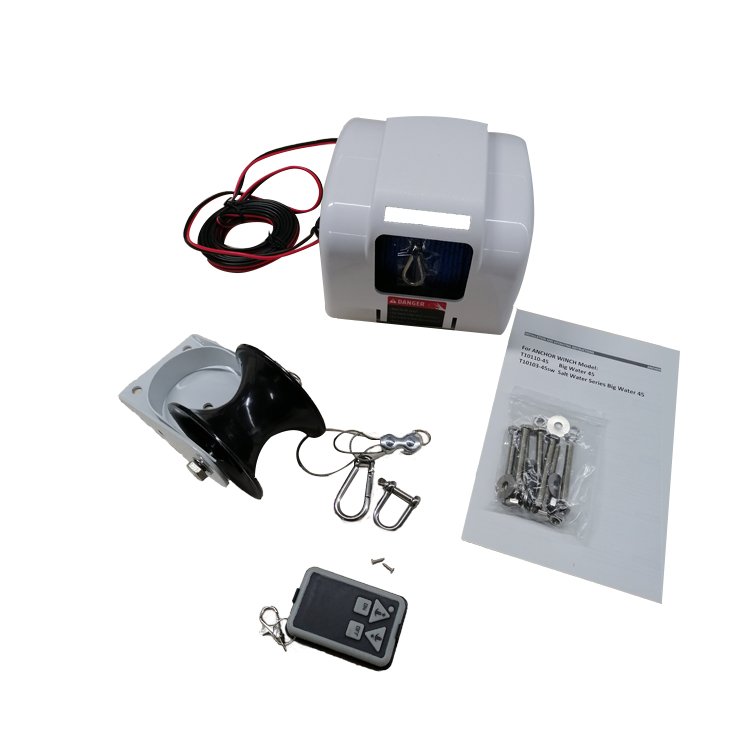 45lbs Heavy Sea Water Pontoon Winches for Boats 12V Wireless Electric Boat Marine Big Salt Water Lifeboat Anchor Winch GDY-45SW