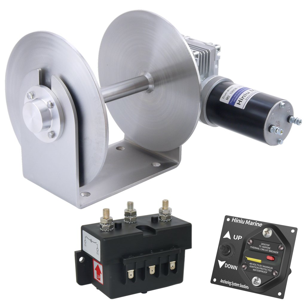 Marine Boat Yacht 316L Stainless Steel Drum Winch Anchor Winch 12V 24V 1500W/2000W for Boats up to 18m / 60ft