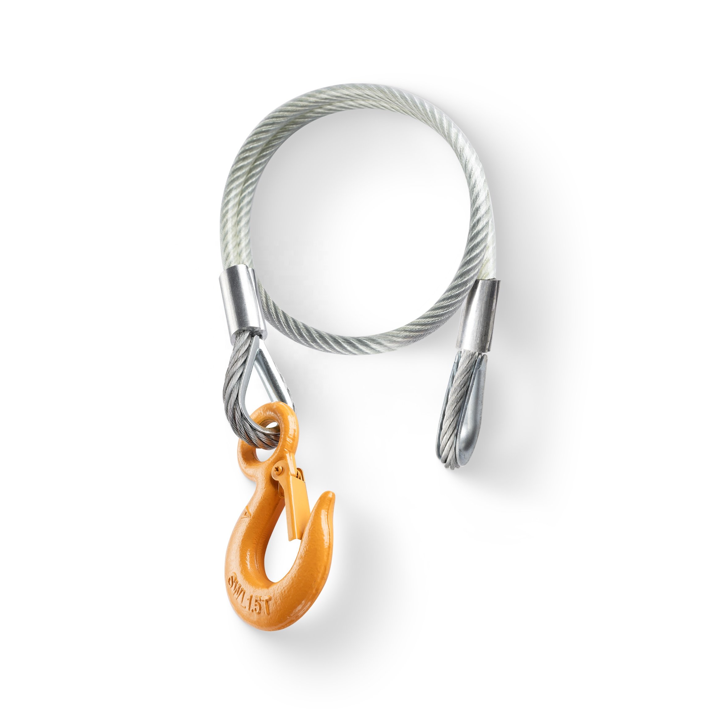 Marine Boat Trail Safety Nylon Anchor Line with S Shape Stainless Steel Clevis Sling Hook with Cast Latch