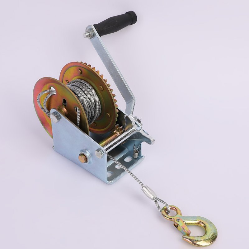 High Quality 1200lbs Automatic Brake Manual Hand Winch With Friction Brake Vertical Lifting Trailer Winch Tripod Winch