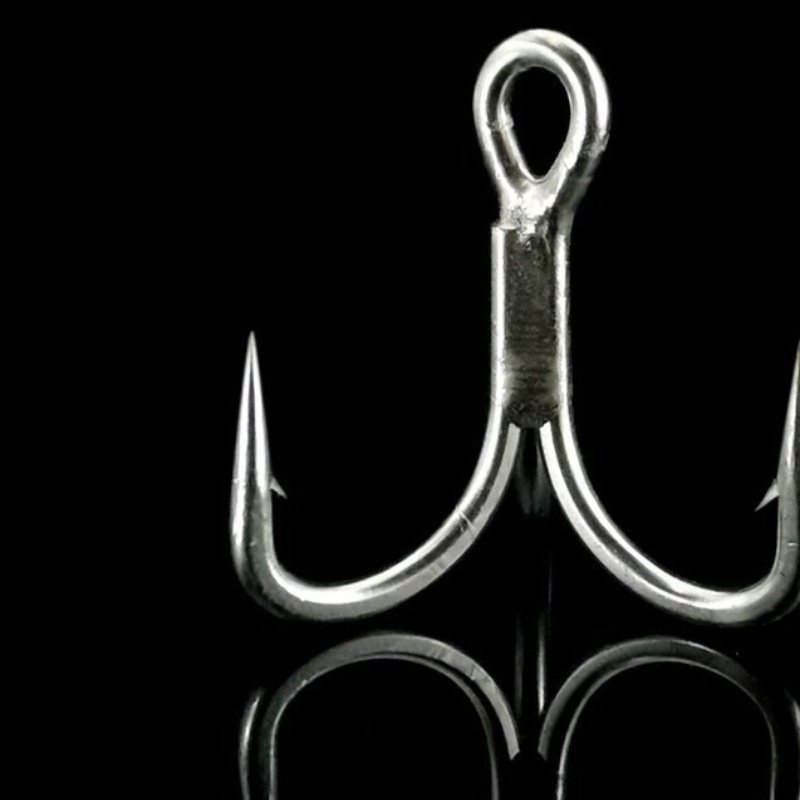 High Carbon Jig Fishing Treble Hooks Barbed Stainless Steel Fishhook with Reinforced Anchor for River Positioning