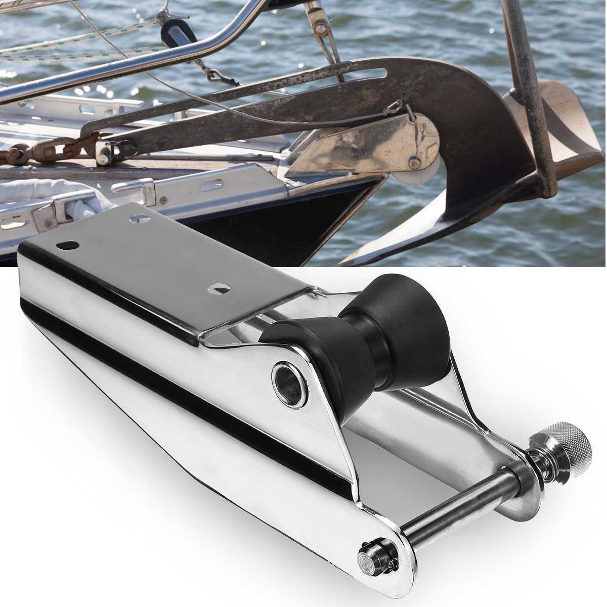 Boat Bow Anchor Rubber Roller 316 Stainless Steel for Fixed Marine Yacht Docking Surface Polishing/Welding Pre-drilled Holes