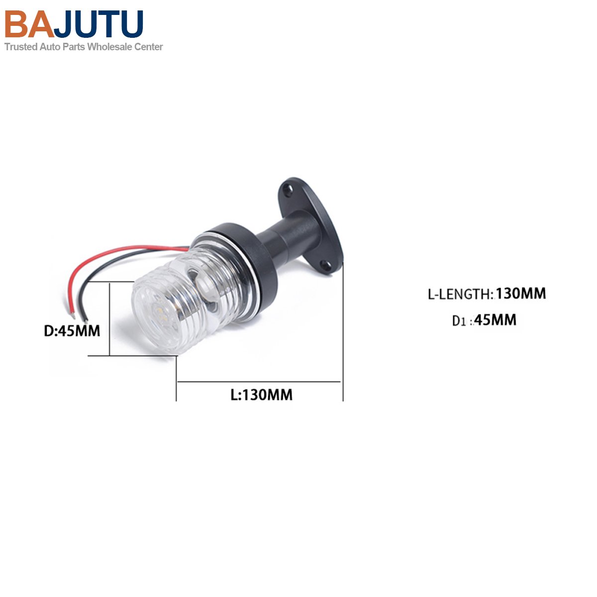 12V 3W LED 5" Marine Navigation Anchor Lights All Round White LED Base Marine Lights Kayak LED Light