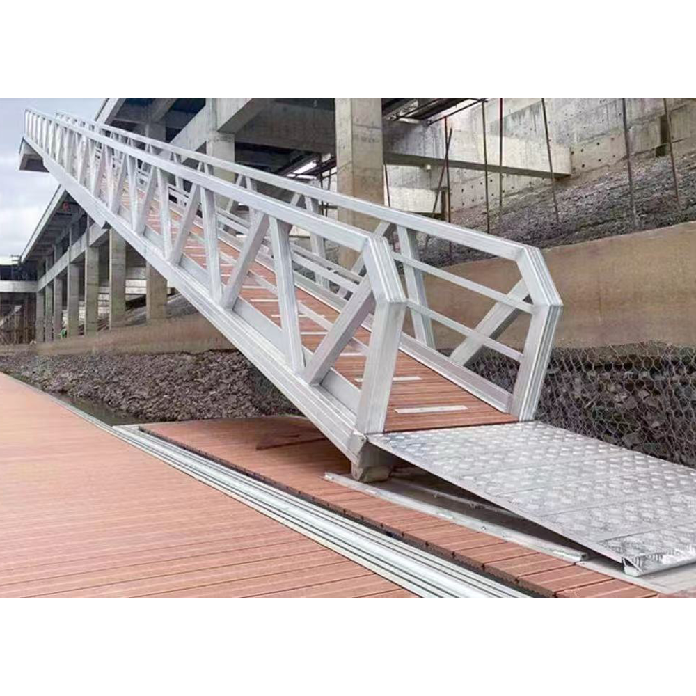 Aluminum Approach Bridge With Handrail Manufacture Floating Dock Gangway