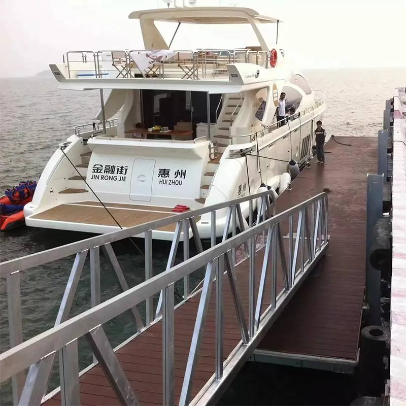 Aluminum Approach Bridge With Handrail Manufacture Floating Dock Gangway