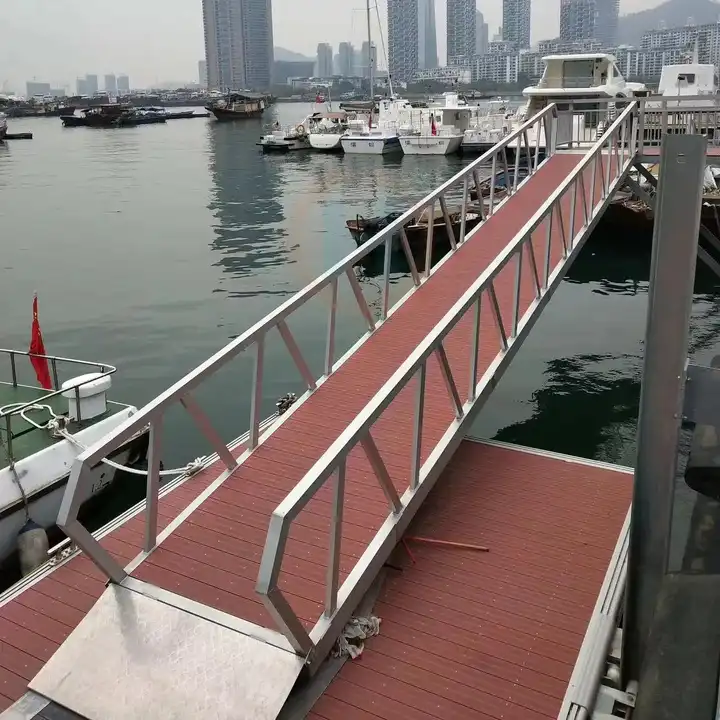 Aluminum Approach Bridge With Handrail Manufacture Floating Dock Gangway