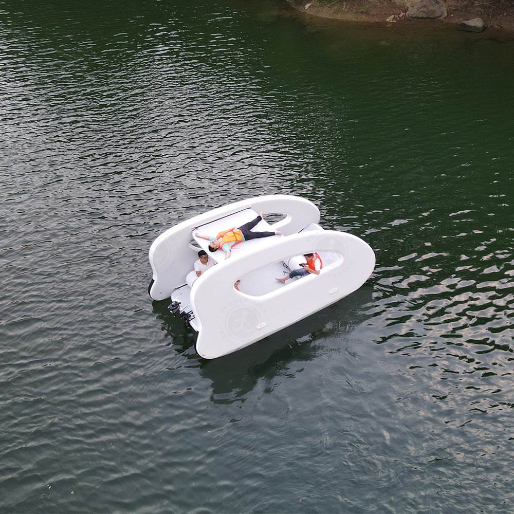 2024 Hot Sale Newly Inflatable Houseboat Portable Floating Water Platform Pontoon House Boat for Water Recreation
