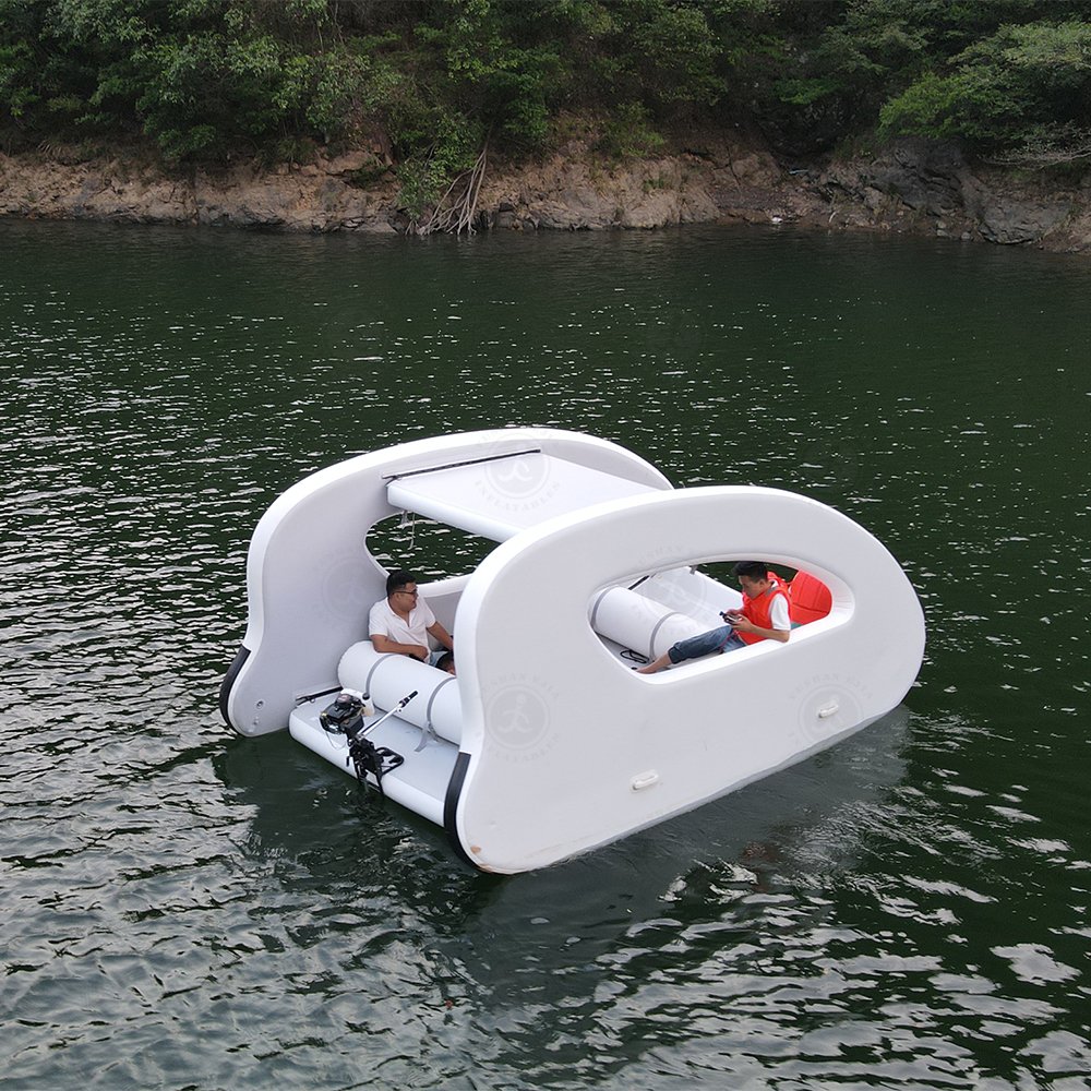 2024 Hot Sale Newly Inflatable Houseboat Portable Floating Water Platform Pontoon House Boat for Water Recreation