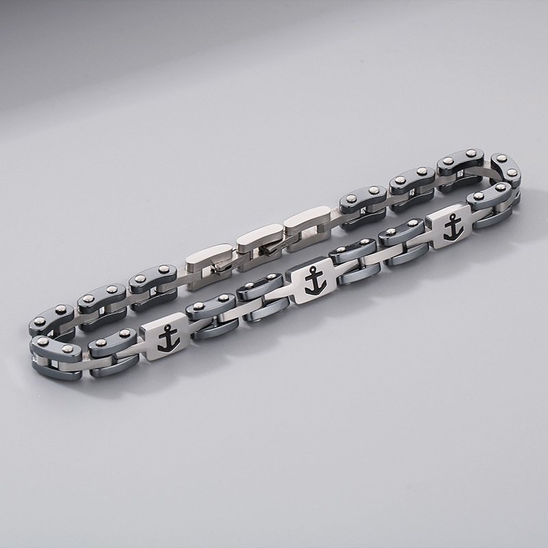 Men's Bracelet Vintage Titanium Steel Hand Chain Advanced Sense Boat Anchor Gift Personality Simple Bracelet Bangles