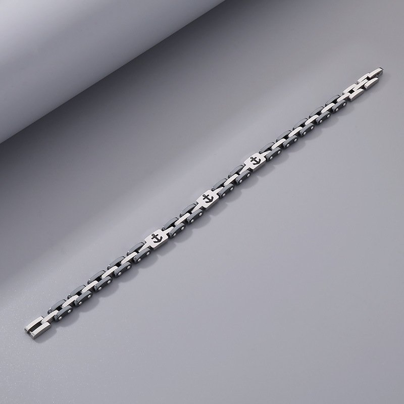 Men's Bracelet Vintage Titanium Steel Hand Chain Advanced Sense Boat Anchor Gift Personality Simple Bracelet Bangles