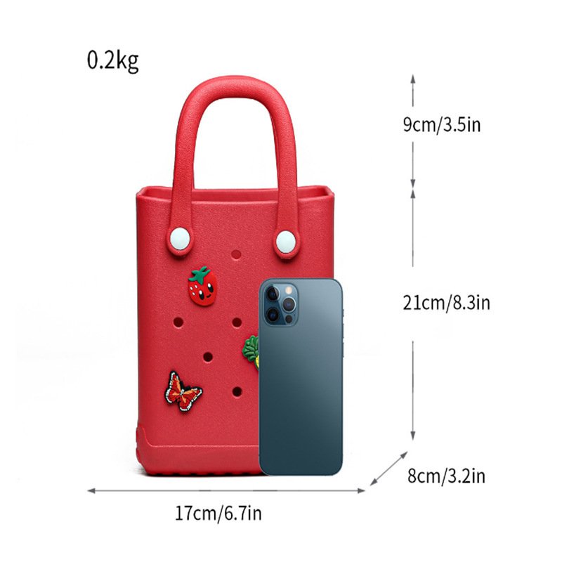 Ama-zon Hot Selling MINI Waterproof EVA FOAM Candy Tote Croc HandBag Silicone Candy Color Beach Bgg Bag
