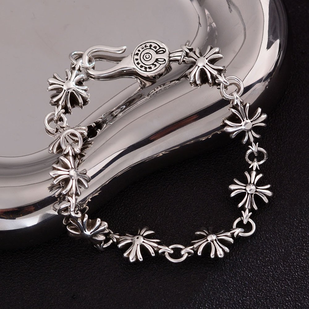 Retro Men Punk Style Boat Anchor Cross Flower Hook Bracelet Female Personality Trend All Wear High Quality Design Bracelet