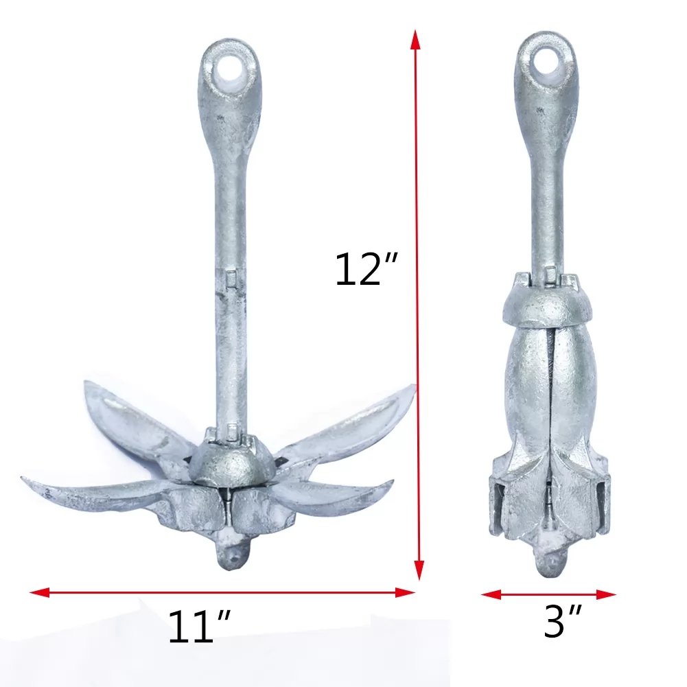 Jet Ski SUP Paddle Board 3.3 Lbs Folding Grapnel Boat Anchor Kit Marine Rope Buoy Kayak Anchor Accessories for Canoe