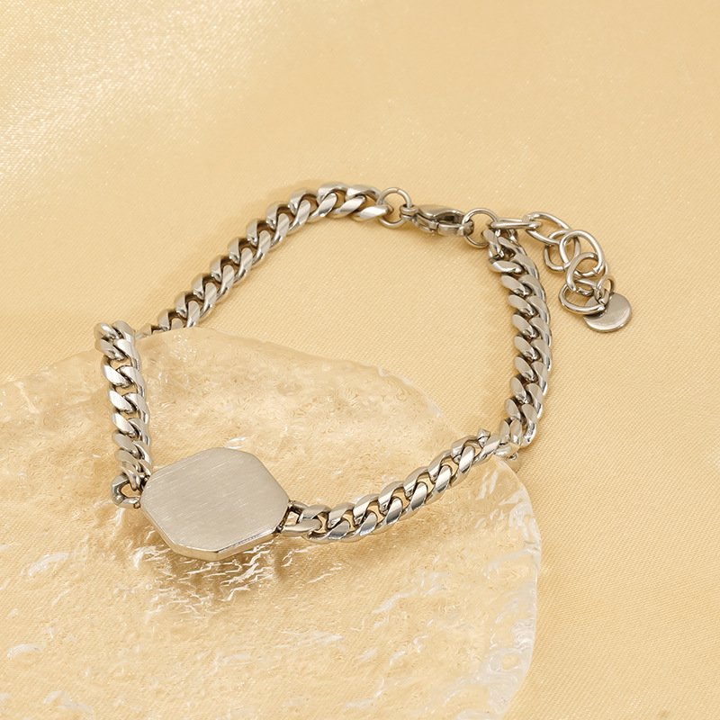 Cold Wind Cuban Chain Boat Anchor Titanium Steel Bracelet Men's and Women's Fashion Design Sense Every Hand Accessory