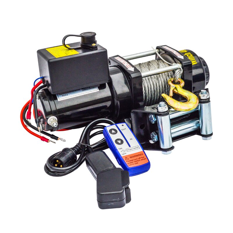 12v Small Electric Car Winch 2000lbs Electric Boat Anchor Hoist Winch With Wireless Remote for Car