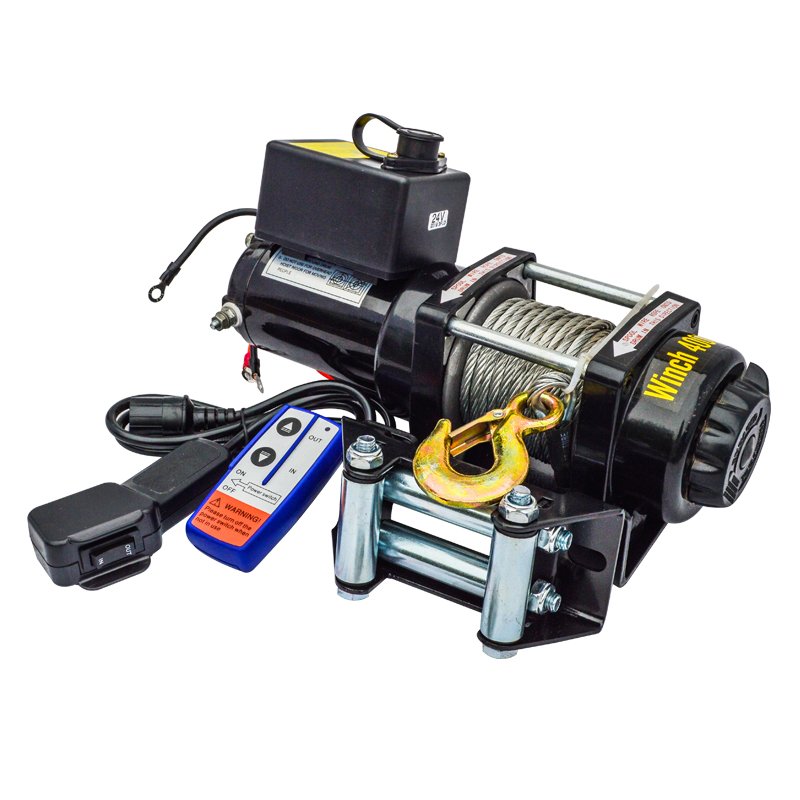 12v Small Electric Car Winch 2000lbs Electric Boat Anchor Hoist Winch With Wireless Remote for Car