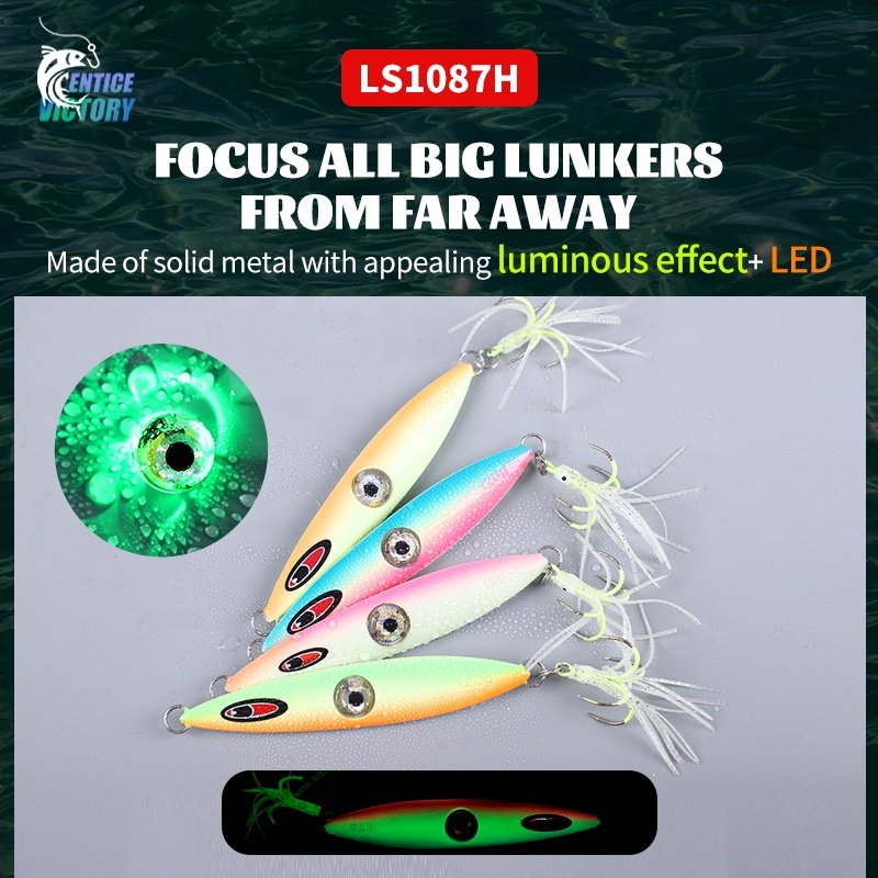 Entice Victory Built-in Battery Speed Sinking Luminous Simulated Bait Fishing Tackle Wave pa Road Sub Bait Lure Lead Fish Lure