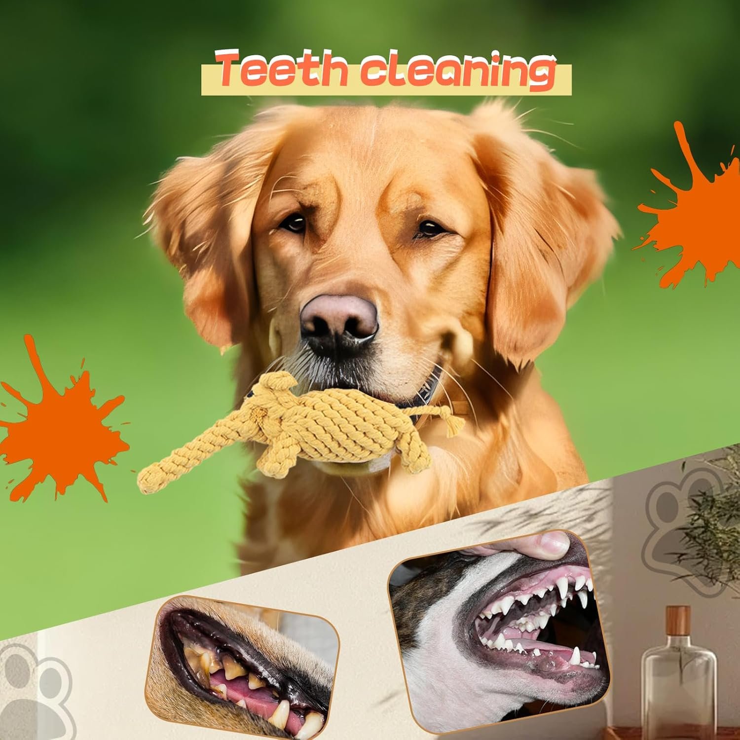 Rope Dog Toy Interactive Chew Toys for Aggressive Chewers Training No Stuffed Cute Animals Puppy Dog Toys