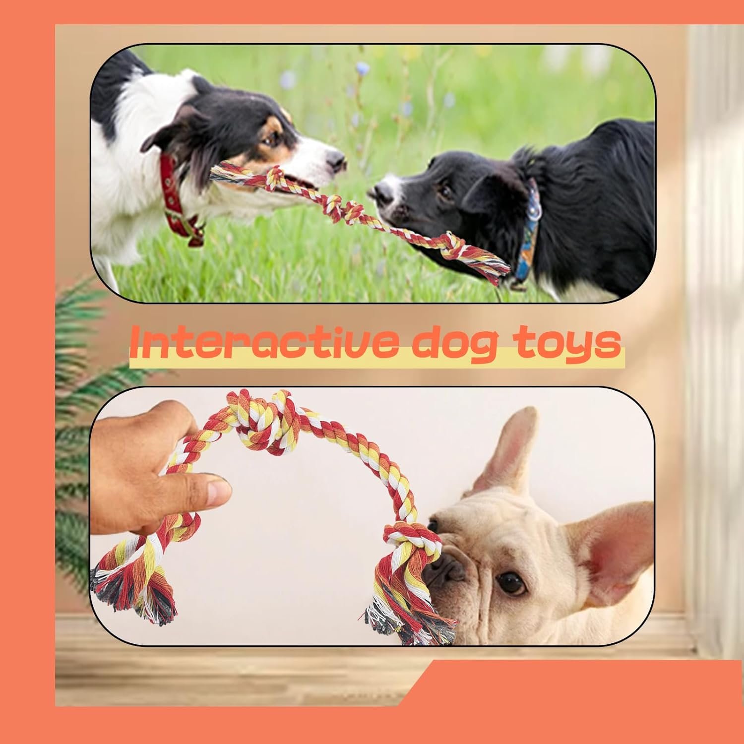 Rope Dog Toy Interactive Chew Toys for Aggressive Chewers Training No Stuffed Cute Animals Puppy Dog Toys